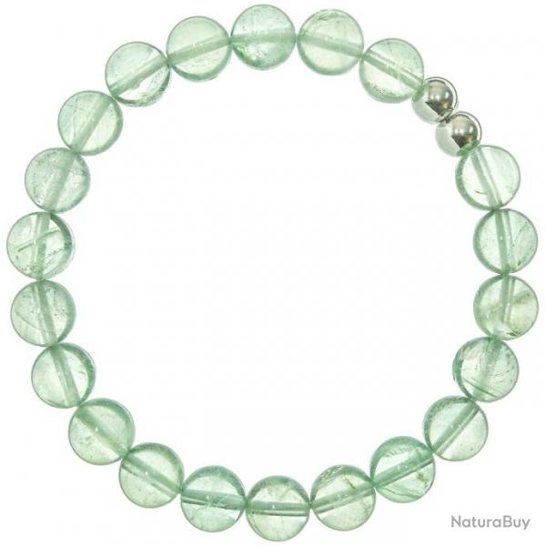 Bracelet en fluorite verte - Perles rondes 8 mm