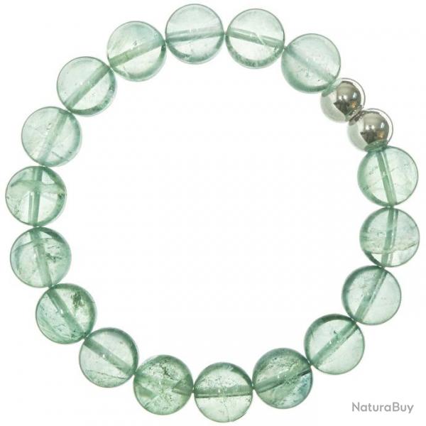 Bracelet en fluorite verte - Perles rondes 10 mm