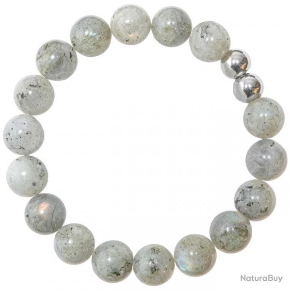 Bracelet en labradorite - perles rondes 10 mm