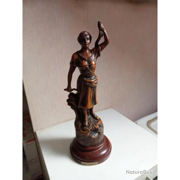 Ancien Statue Rgule Femme Sign Ruchot hauteur 36 cm