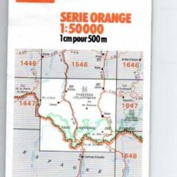 carte ign 1547 laruns-somport série orange 1 cm pour 500 m