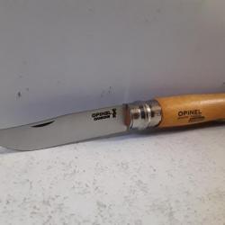 10167 COUTEAU PLIANT OPINEL N°9 BOIS LAME CARBONE NEUF