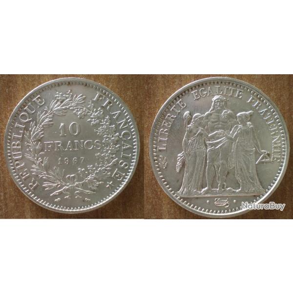 France 10 Francs 1967 Hercule Piece Argent Hercules Franc Frcs frs Frc