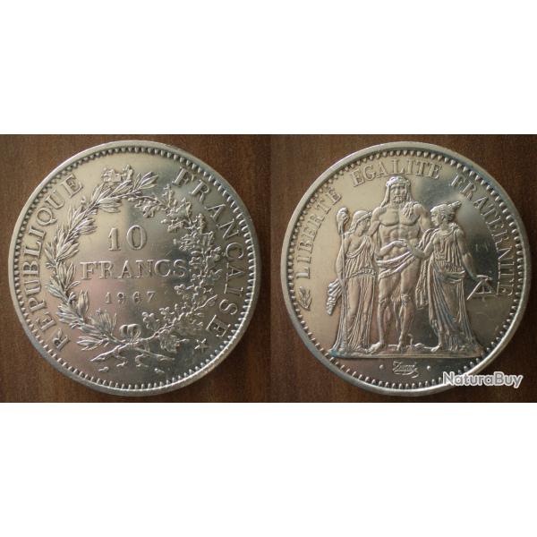 France 10 Francs 1967 Hercule Piece Argent Hercules Franc Frcs frs Frc