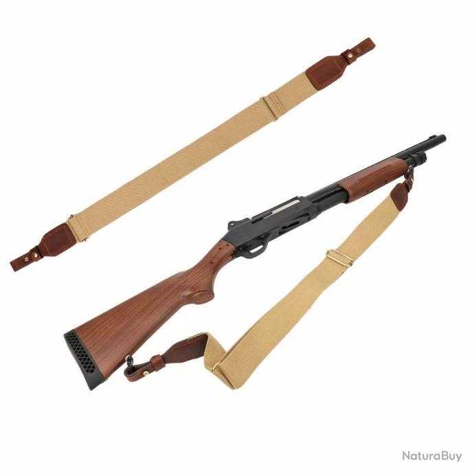 Tourbn Sangle réglable en cuir véritable pour fusil de chasse avec support  de munitions : : Sports et Loisirs