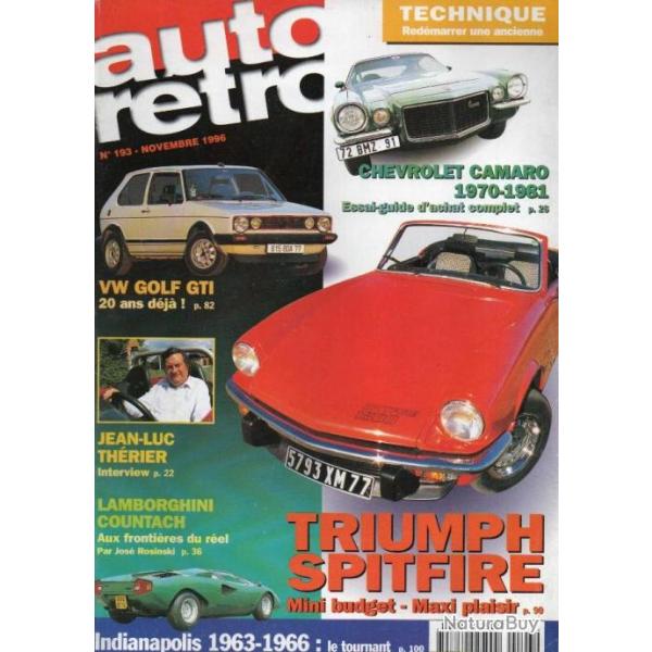 auto rtro 193, triumph spitfire, chevrolet camaro 1970-1981, jean-luc thrier, lamborghini countach
