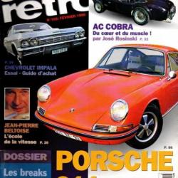 auto rétro 185 ac cobra , chevrolet impala, porsche 911, break français 1950-1970, cyclecar,