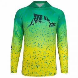 L Shirt Bob Marlin Performance Hoody Bob Mahi Jaune Vert