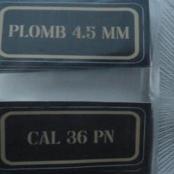 Stickers caisse à munition # plomb 4.5 -  7.5x3 cm