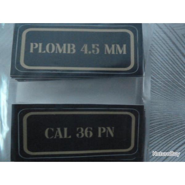 Stickers caisse  munition # plomb 4.5 -  7.5x3 cm