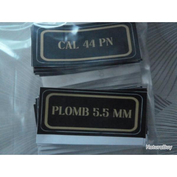 Stickers caisse  munition # cal 44 PN -  7.5x3 cm