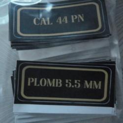 Stickers caisse à munition # plomb 5.5 -  7.5x3 cm