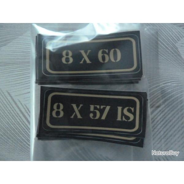 Stickers caisse  munition # 8x60 -  7.5x3 cm