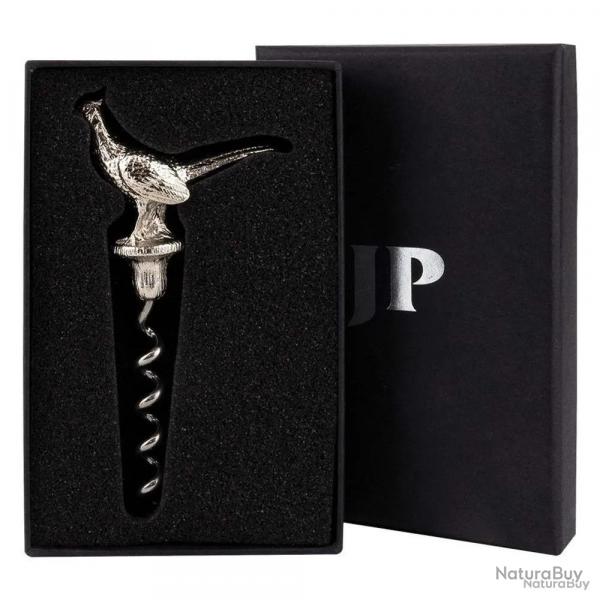 Tire-bouchon faisan en métal argenté 11cm 100g