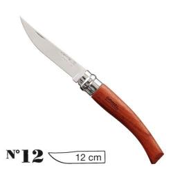 Couteau OPINEL, lame 12 cm effilée inox poli glace, manche 15 cm en Bois Padouk ( Réf : N12P)