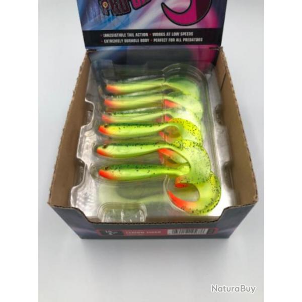 Leurre souple de pche Ultra UV Slick Shad Fox rage lemon tiger 10cm