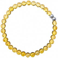 Bracelet en ambre miel - Perles rondes 5 mm