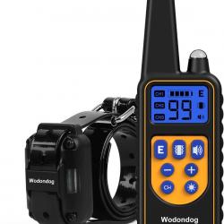 Collier de Dressage pour Chien Portée 1000m Vibration Son Choc Statique et Lumière IP67 Etanche