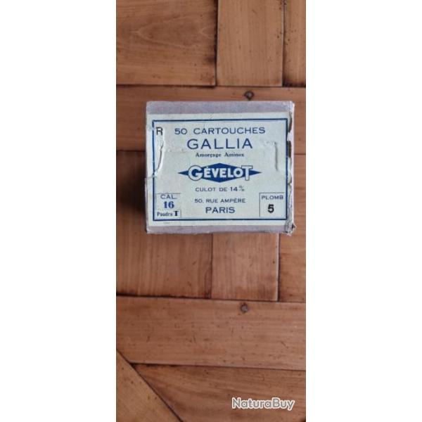 50 cartouches de chasse collection calibre 16 plomb 5  Gallia Gvelot