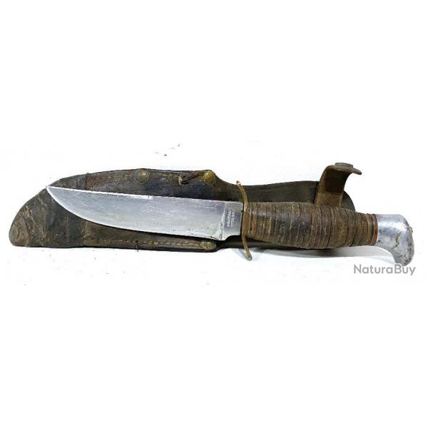 Ancien Couteau poignard de Scout Sabatier avec son tui anne 1940/50 ww2
