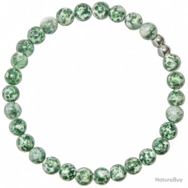 Bracelet en jaspe vert - Perles rondes 6 mm