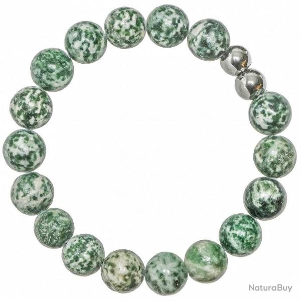 Bracelet en jaspe vert - Perles rondes 10 mm