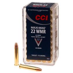 Cartouches CCI MAXI-MAG WMR Calibre 22 MAG - Boite de 50 unités
