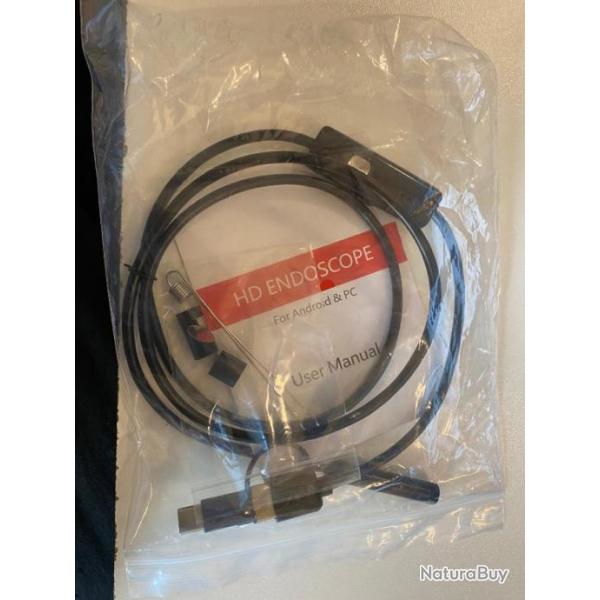 Endoscope USB avec TYPE C 8.5mm cable flexible longueur 1m