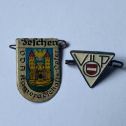 2 Badges insigne du WHW allemand winterhilfswerk ww2 panneau et fanion