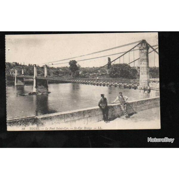 tours le pont saint-cyr carte postale ancienne