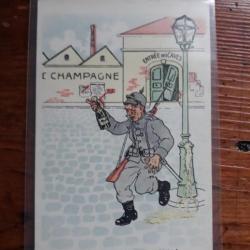 collection WW 1 carte postale casque a pointe ivre au champagne parodi satirique de l envahisseur