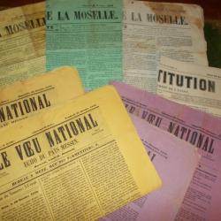 lot 8 anciens journaux guerre 1870 militaria xix eme napoléon 3 metz voeu national courrier moselle