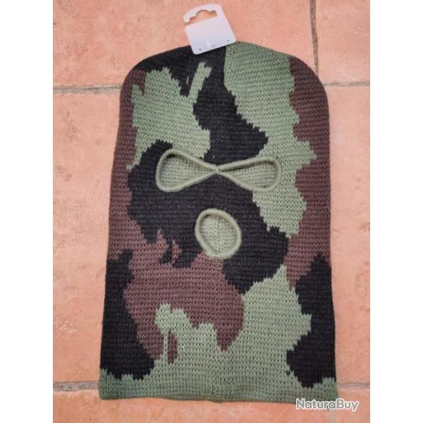Lot de 2 cagoules chaude hiver camouflage armee / ideal froid