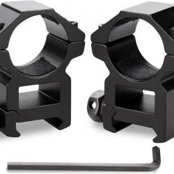 Colliers de fixation pour lunette - Diamètre 25.4mm - Rail 20mm - Montage haut