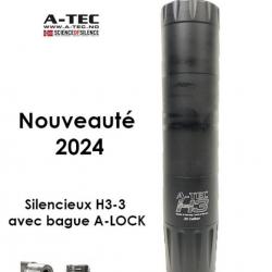 Silencieux A-TEC H3-3 cal.30 montage rapide avec bague 14x100 