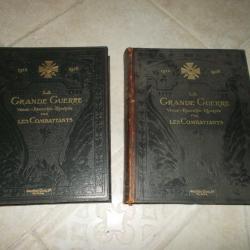 2 livres reliés tome 1 et 2 la grande guerre vécue  par les combattants 1914 1918 militaria poilus