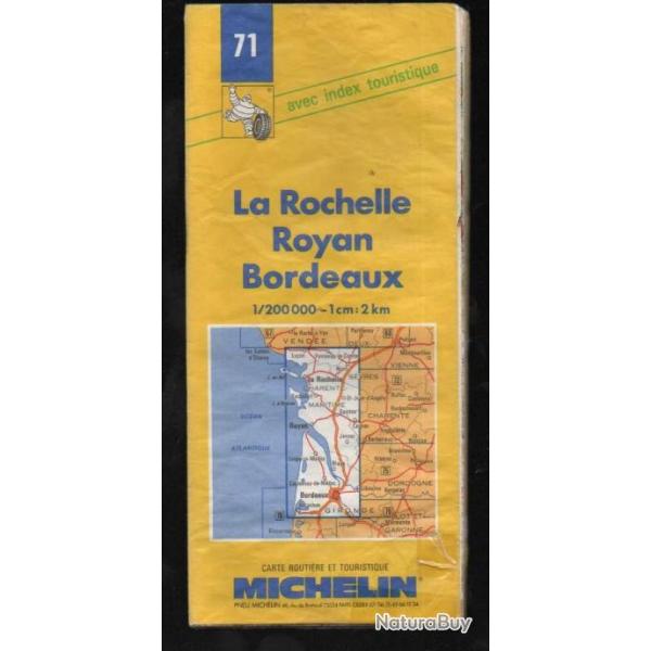 carte dpartementale michelin la rochelle royan bordeaux 71 1 cm = 2 km de 1993-94