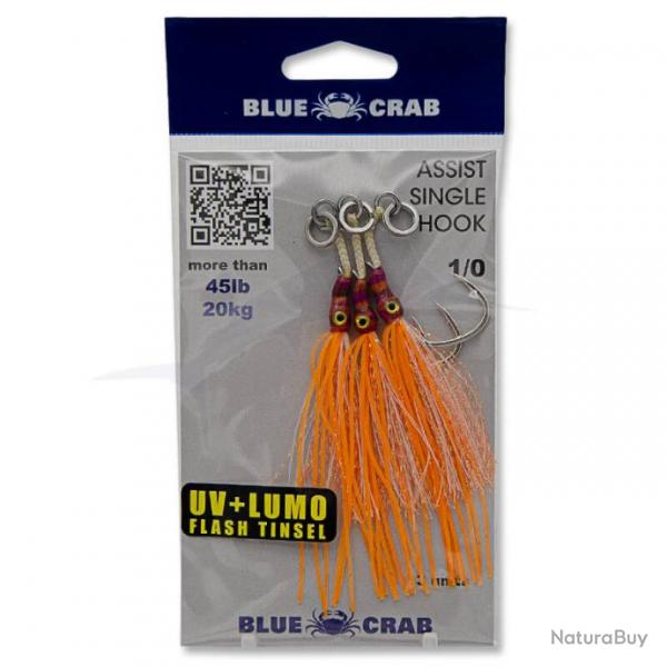 Blue Crab Assist Hook 1/0 Orange Single