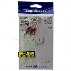 Blue Crab Assist Hook 3/0 Blanc Single