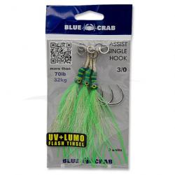 Blue Crab Assist Hook Vert 3/0 Single