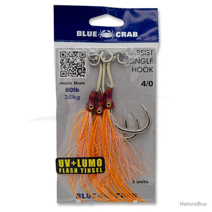 Blue Crab Assist Hook 4/0 Orange Single - Hameçons mer (11360207)