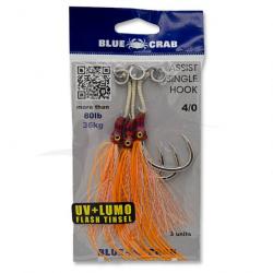 Blue Crab Assist Hook 4/0 Orange Single