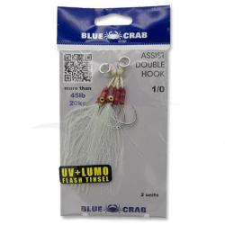 Blue Crab Assist Hook 1/0 Blanc Double
