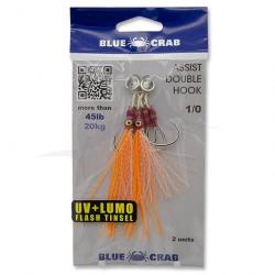 Blue Crab Assist Hook 1/0 Orange Double