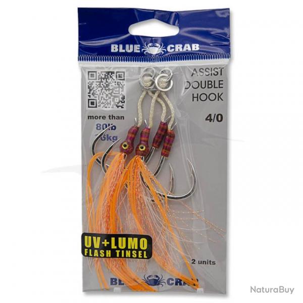 Blue Crab Assist Hook 4/0 Orange Double