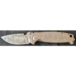 DPX GEAR HEST/MR. DP COYOTE FOLDER KNIFE, ELMAX STONEWASH COMBO BLADE (collection)