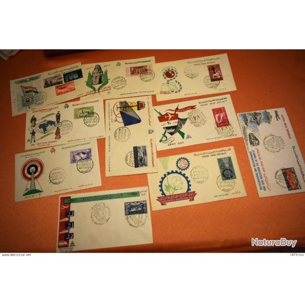 LOT DE 10 ENVELOPPES PREMIER JOURS TIMBRES GYPTIENS