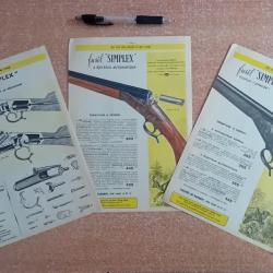Pages sur le fusil SIMPLEX  catalogue Manufrance 1961