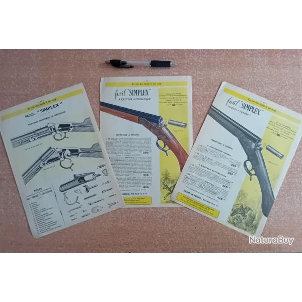 Pages sur le fusil SIMPLEX  catalogue Manufrance 1961