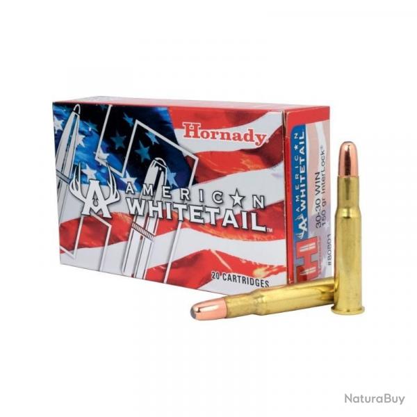 Munitions HORNADY calibre 30-30 Win Interlock 150gr - 9.7g x20